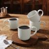 imagefamiware Coffee Mug Set for 4 Star 12 oz Catering Mugs Cup Set with Handle for Coffee Tea Cocoa Milk  Ceramic Stoneware Drinkware Set Cappuccino WhiteStarlightMatte White
