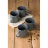 imagefamiware Coffee Mug Set for 4 Star 12 oz Catering Mugs Cup Set with Handle for Coffee Tea Cocoa Milk  Ceramic Stoneware Drinkware Set Cappuccino WhiteStarMatte Dark Charcoal