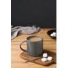 imagefamiware Coffee Mug Set for 4 Star 12 oz Catering Mugs Cup Set with Handle for Coffee Tea Cocoa Milk  Ceramic Stoneware Drinkware Set Cappuccino WhiteStarMatte Dark Charcoal