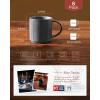 imagefamiware Coffee Mug Set for 4 Star 12 oz Catering Mugs Cup Set with Handle for Coffee Tea Cocoa Milk  Ceramic Stoneware Drinkware Set Cappuccino WhiteStarMatte Dark Charcoal