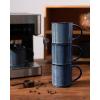 imagefamiware Coffee Mug Set for 4 Star 12 oz Catering Mugs Cup Set with Handle for Coffee Tea Cocoa Milk  Ceramic Stoneware Drinkware Set Cappuccino WhiteStarNebulas Blue
