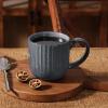 imagefamiware Coffee Mug Set for 4 Star 12 oz Catering Mugs Cup Set with Handle for Coffee Tea Cocoa Milk  Ceramic Stoneware Drinkware Set Cappuccino WhiteStarlightMatte Black Grey