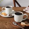 imagefamiware Coffee Mug Set for 4 Star 12 oz Catering Mugs Cup Set with Handle for Coffee Tea Cocoa Milk  Ceramic Stoneware Drinkware Set Cappuccino WhiteStarlightMatte White