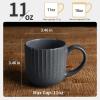imagefamiware Coffee Mug Set for 4 Star 12 oz Catering Mugs Cup Set with Handle for Coffee Tea Cocoa Milk  Ceramic Stoneware Drinkware Set Cappuccino WhiteStarlightMatte Black Grey