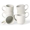 imagefamiware Coffee Mug Set for 4 Star 12 oz Catering Mugs Cup Set with Handle for Coffee Tea Cocoa Milk  Ceramic Stoneware Drinkware Set Cappuccino WhiteStarlightMatte White