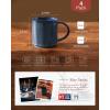 imagefamiware Coffee Mug Set for 4 Star 12 oz Catering Mugs Cup Set with Handle for Coffee Tea Cocoa Milk  Ceramic Stoneware Drinkware Set Cappuccino WhiteStarNebulas Blue
