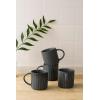 imagefamiware Coffee Mug Set for 4 Star 12 oz Catering Mugs Cup Set with Handle for Coffee Tea Cocoa Milk  Ceramic Stoneware Drinkware Set Cappuccino WhiteStarMatte Dark Charcoal