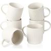 imagefamiware Coffee Mug Set for 4 Star 12 oz Catering Mugs Cup Set with Handle for Coffee Tea Cocoa Milk  Ceramic Stoneware Drinkware Set Cappuccino WhiteStarMatte White