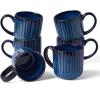 imagefamiware Coffee Mug Set for 4 Star 12 oz Catering Mugs Cup Set with Handle for Coffee Tea Cocoa Milk  Ceramic Stoneware Drinkware Set Cappuccino WhiteStarlightNebulas Blue