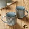 imagefamiware Coffee Mug Set for 4 Star 12 oz Catering Mugs Cup Set with Handle for Coffee Tea Cocoa Milk  Ceramic Stoneware Drinkware Set Cappuccino WhiteStarSmoky Blue