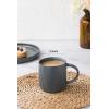 imagefamiware Coffee Mug Set for 4 Star 12 oz Catering Mugs Cup Set with Handle for Coffee Tea Cocoa Milk  Ceramic Stoneware Drinkware Set Cappuccino WhiteStarMatte Dark Charcoal