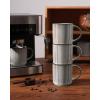 imagefamiware Coffee Mug Set for 4 Star 12 oz Catering Mugs Cup Set with Handle for Coffee Tea Cocoa Milk  Ceramic Stoneware Drinkware Set Cappuccino WhiteStarSmoky Blue