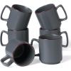 imagefamiware Coffee Mugs Set of 4 Nebula 14oz Coffee Mugs Ceramic Cup Set with Handle for Latte Tea Milk Cappuccino Cocoa MulticolorCharcoal