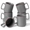 imagefamiware Coffee Mugs Set of 4 Nebula 14oz Coffee Mugs Ceramic Cup Set with Handle for Latte Tea Milk Cappuccino Cocoa MulticolorDark Gray