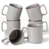 imagefamiware Coffee Mugs Set of 4 Nebula 14oz Coffee Mugs Ceramic Cup Set with Handle for Latte Tea Milk Cappuccino Cocoa MulticolorLight Gray