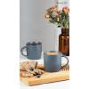 imagefamiware Coffee Mugs for 4 12 oz Mug Set Dringking Cup with Handle for Coffee Tea Cocoa Milk Milkyway serise WhiteMercuryCharcoal