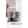 imagefamiware Coffee Mugs for 4 12 oz Mug Set Dringking Cup with Handle for Coffee Tea Cocoa Milk Milkyway serise WhiteMercuryCharcoal
