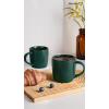 imagefamiware Coffee Mugs for 4 12 oz Mug Set Dringking Cup with Handle for Coffee Tea Cocoa Milk Milkyway serise WhiteMercuryDark Green
