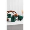 imagefamiware Coffee Mugs for 4 12 oz Mug Set Dringking Cup with Handle for Coffee Tea Cocoa Milk Milkyway serise WhiteMercuryDark Green