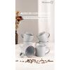 imagefamiware Coffee Mugs for 4 12 oz Mug Set Dringking Cup with Handle for Coffee Tea Cocoa Milk Milkyway serise WhiteMercuryLight Grey
