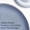 imagefamiware Dinner Plates Set of 6 1025 inch Pasta Plate Ocean Round Stoneware Dessert Plates Dish Set for Kitchen Microwave Dishwasher Safe Scratch Resistant BlueBlue