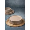 imagefamiware Dinner Plates Set of 6 1025 inch Pasta Plate Ocean Round Stoneware Dessert Plates Dish Set for Kitchen Microwave Dishwasher Safe Scratch Resistant BlueCinnamon Brown