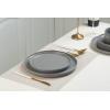 imagefamiware Dinner Plates Set of 6 1025 inch Pasta Plate Ocean Round Stoneware Dessert Plates Dish Set for Kitchen Microwave Dishwasher Safe Scratch Resistant BlueDeep Gray