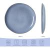 imagefamiware Dinner Plates Set of 6 1025 inch Pasta Plate Ocean Round Stoneware Dessert Plates Dish Set for Kitchen Microwave Dishwasher Safe Scratch Resistant BlueBlue