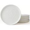 imagefamiware Dinner Plates Set of 6 1025 inch Pasta Plate Ocean Round Stoneware Dessert Plates Dish Set for Kitchen Microwave Dishwasher Safe Scratch Resistant BlueWhite