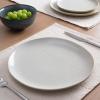 imagefamiware Dinner Plates Set of 6 1025 inch Pasta Plate Ocean Round Stoneware Dessert Plates Dish Set for Kitchen Microwave Dishwasher Safe Scratch Resistant BlueWhite