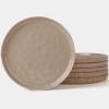 imagefamiware Dinner Plates Set of 6 1025 inch Pasta Plate Ocean Round Stoneware Dessert Plates Dish Set for Kitchen Microwave Dishwasher Safe Scratch Resistant BlueCinnamon Brown