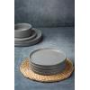 imagefamiware Dinner Plates Set of 6 1025 inch Pasta Plate Ocean Round Stoneware Dessert Plates Dish Set for Kitchen Microwave Dishwasher Safe Scratch Resistant BlueDeep Gray