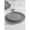 imagefamiware Dinner Plates Set of 6 1025 inch Pasta Plate Ocean Round Stoneware Dessert Plates Dish Set for Kitchen Microwave Dishwasher Safe Scratch Resistant BlueDeep Gray