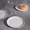 imagefamiware Dinner Plates Set of 6 1025 inch Pasta Plate Ocean Round Stoneware Dessert Plates Dish Set for Kitchen Microwave Dishwasher Safe Scratch Resistant BlueWhite
