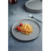 imagefamiware Dinner Plates Set of 6 1025 inch Pasta Plate Ocean Round Stoneware Dessert Plates Dish Set for Kitchen Microwave Dishwasher Safe Scratch Resistant BlueDeep Gray