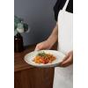 imagefamiware Dinner Plates Set of 6 1025 inch Pasta Plate Ocean Round Stoneware Dessert Plates Dish Set for Kitchen Microwave Dishwasher Safe Scratch Resistant BlueVanilla White