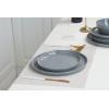 imagefamiware Dinner Plates Set of 6 1025 inch Pasta Plate Ocean Round Stoneware Dessert Plates Dish Set for Kitchen Microwave Dishwasher Safe Scratch Resistant BlueDark Gray