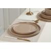 imagefamiware Dinner Plates Set of 6 1025 inch Pasta Plate Ocean Round Stoneware Dessert Plates Dish Set for Kitchen Microwave Dishwasher Safe Scratch Resistant BlueCinnamon Brown