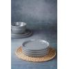 imagefamiware Dinner Plates Set of 6 1025 inch Pasta Plate Ocean Round Stoneware Dessert Plates Dish Set for Kitchen Microwave Dishwasher Safe Scratch Resistant BlueDark Gray