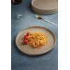 imagefamiware Dinner Plates Set of 6 1025 inch Pasta Plate Ocean Round Stoneware Dessert Plates Dish Set for Kitchen Microwave Dishwasher Safe Scratch Resistant BlueCinnamon Brown