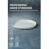 imagefamiware Dinner Plates Set of 6 1025 inch Pasta Plate Ocean Round Stoneware Dessert Plates Dish Set for Kitchen Microwave Dishwasher Safe Scratch Resistant BlueLight Gray