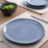 imagefamiware Dinner Plates Set of 6 1025 inch Pasta Plate Ocean Round Stoneware Dessert Plates Dish Set for Kitchen Microwave Dishwasher Safe Scratch Resistant BlueBlue