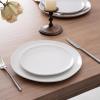 imagefamiware Dinner Plates Set of 6 1025 inch Pasta Plate Ocean Round Stoneware Dessert Plates Dish Set for Kitchen Microwave Dishwasher Safe Scratch Resistant BlueWhite