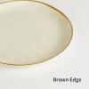 imagefamiware Dinner Plates Set of 6 1025 inch Pasta Plate Ocean Round Stoneware Dessert Plates Dish Set for Kitchen Microwave Dishwasher Safe Scratch Resistant BlueVanilla White
