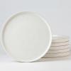 imagefamiware Dinner Plates Set of 6 1025 inch Pasta Plate Ocean Round Stoneware Dessert Plates Dish Set for Kitchen Microwave Dishwasher Safe Scratch Resistant BlueWhite