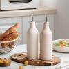 imagefamiware Jupiter 16oz Ceramic Olive Oil Dispenser Bottle 1 Piece Oil Dispenser for Kitchen with Stainless Steel Pourers Suitable for Storage Vinegar Soy Sauce Coffee Syrup Light PinkVanilla White and Light Pink