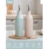 imagefamiware Jupiter 16oz Ceramic Olive Oil Dispenser Bottle 1 Piece Oil Dispenser for Kitchen with Stainless Steel Pourers Suitable for Storage Vinegar Soy Sauce Coffee Syrup Light PinkLight Blue and Light Pink
