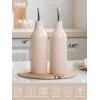 imagefamiware Jupiter 16oz Ceramic Olive Oil Dispenser Bottle 1 Piece Oil Dispenser for Kitchen with Stainless Steel Pourers Suitable for Storage Vinegar Soy Sauce Coffee Syrup Light PinkLight Pink