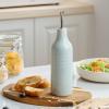 imagefamiware Jupiter 16oz Ceramic Olive Oil Dispenser Bottle 1 Piece Oil Dispenser for Kitchen with Stainless Steel Pourers Suitable for Storage Vinegar Soy Sauce Coffee Syrup Light PinkLight Blue