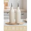 imagefamiware Jupiter 16oz Ceramic Olive Oil Dispenser Bottle 1 Piece Oil Dispenser for Kitchen with Stainless Steel Pourers Suitable for Storage Vinegar Soy Sauce Coffee Syrup Light PinkVanilla White